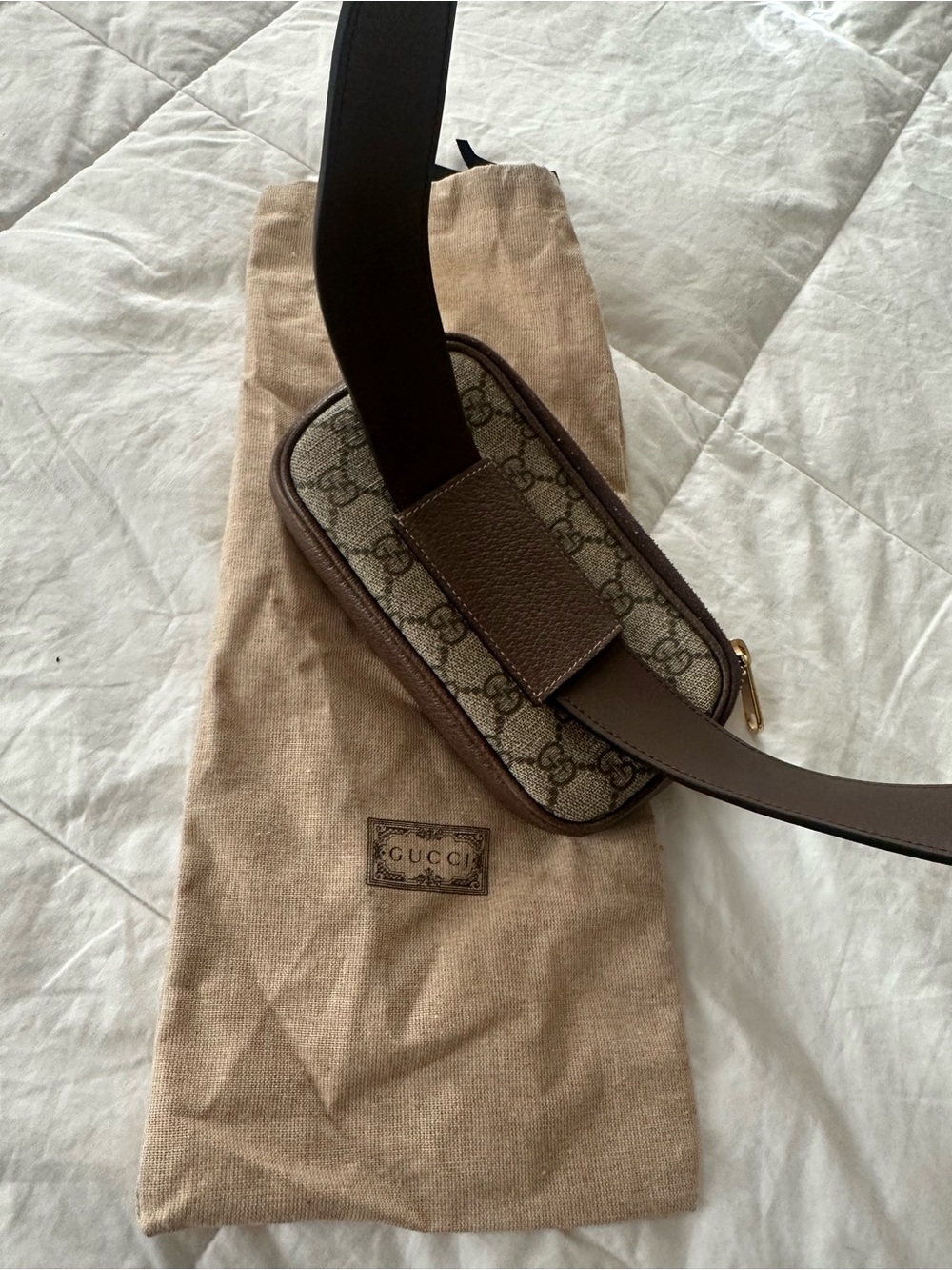 Gucci Brown GG Supreme Web Belt Bag - Picture 2 of 5